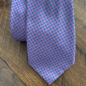 HARRODS Pink Blue Silk Tie
